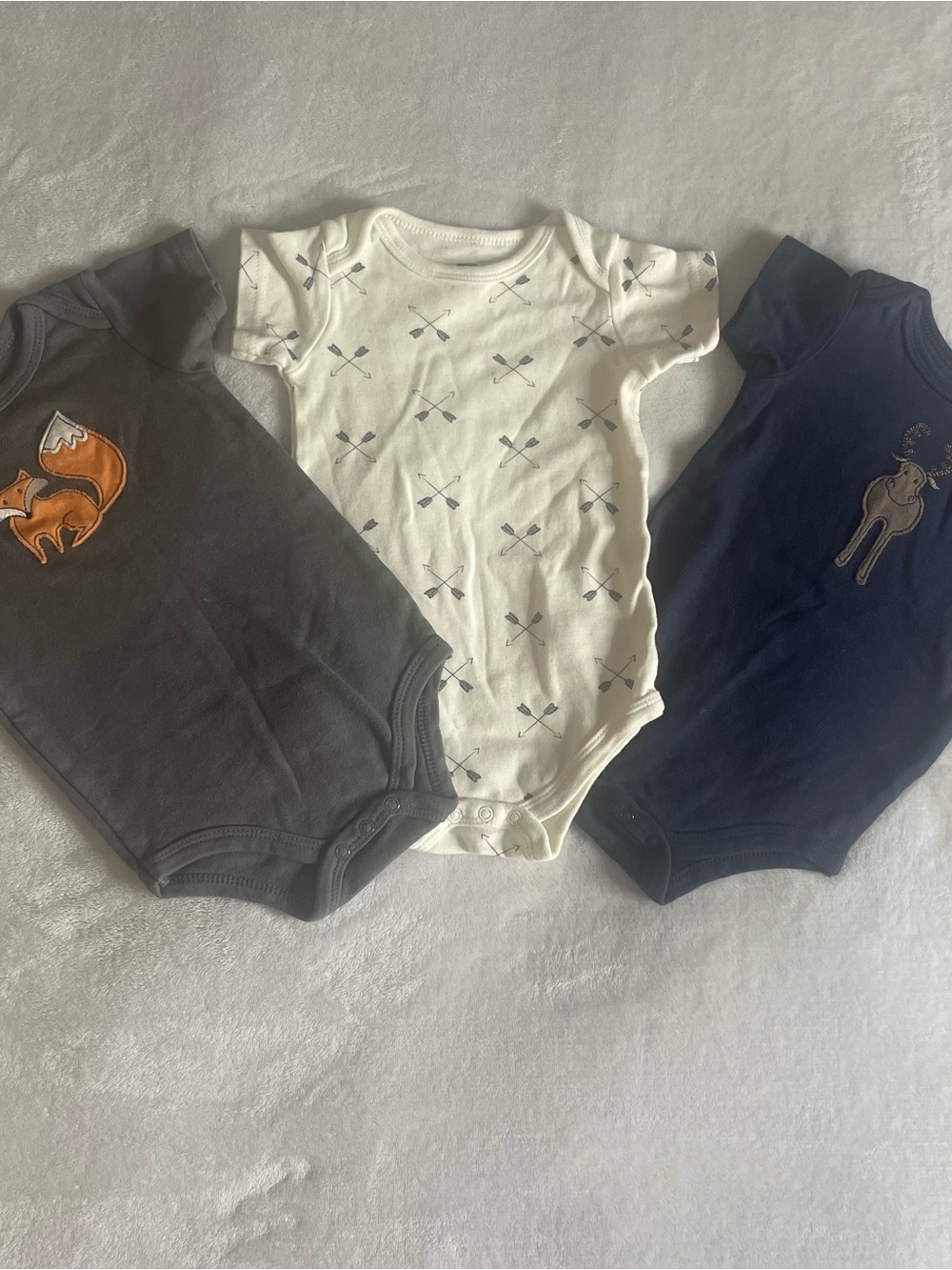 Hudson Gray Baby Snap One-Piece Bodysuit T~Shirt Set Cotton Onesie 9~12M